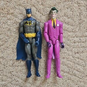 Mattel Batman and Joker Action Figures - Blue, Gray, Yellow, Pink